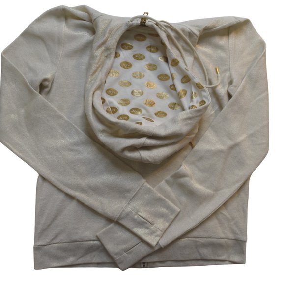 All-Sport Couture Womens NFL New York Jets Play Action Cream Hoodie New - Picture 8 of 8